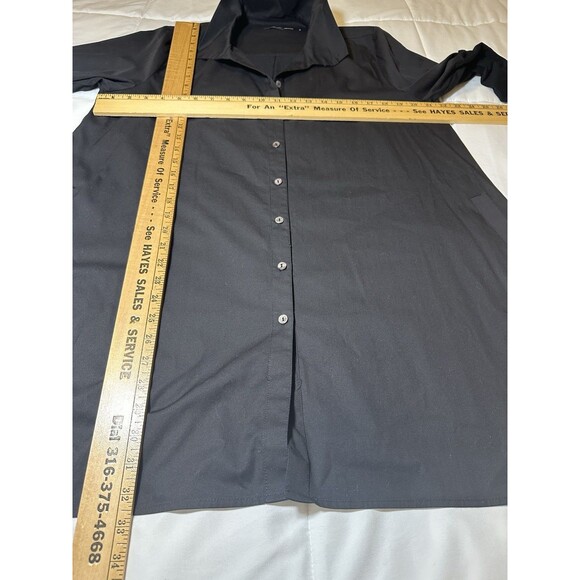 Stella Carakasi Button Up Black 3/4 Sleeve Oversized Tunic Pockets Sz Medium - Picture 6 of 12
